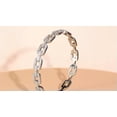 thumbnail image 3 of Brilliant CZ Geometric Round Cuban Chain Link Bangle White Gold Plated Lady Gift, 3 of 9