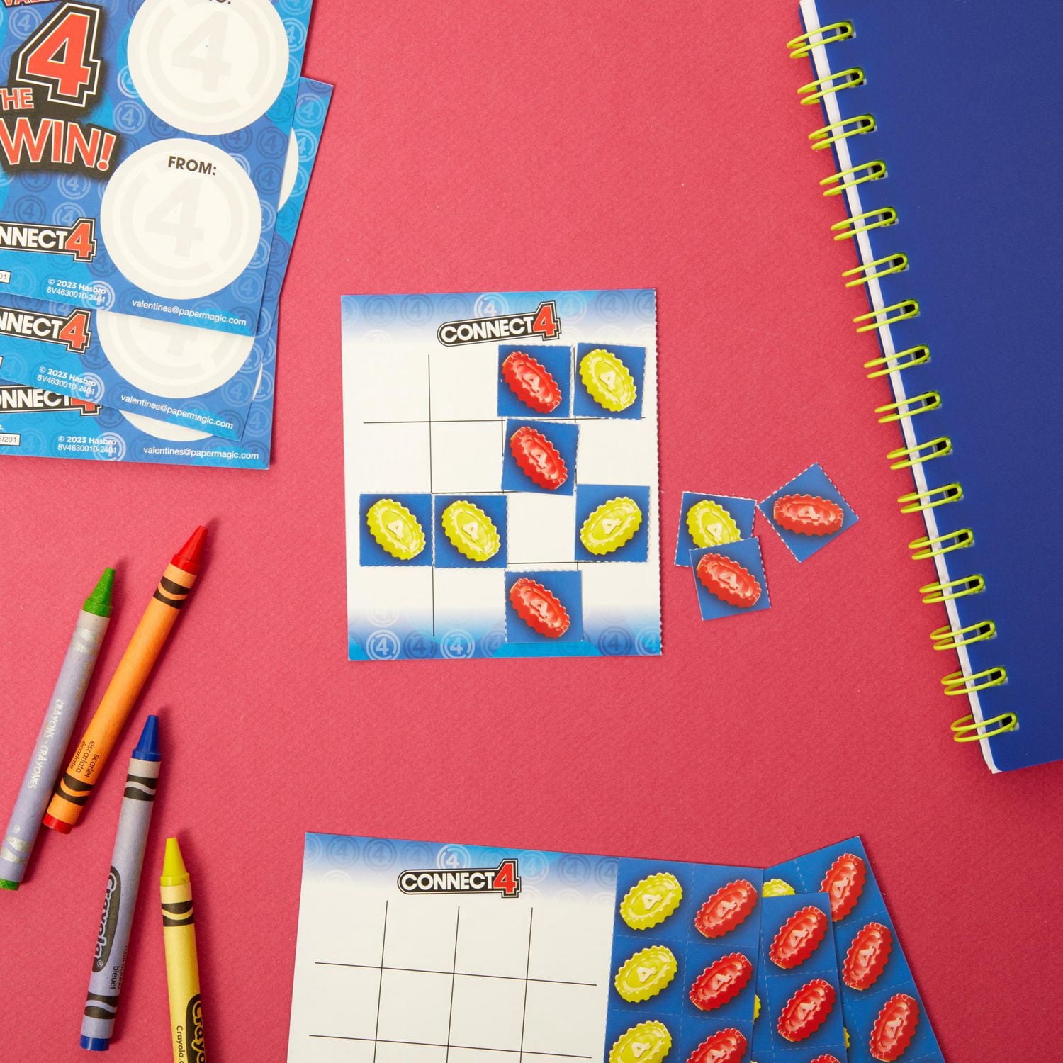 Cartes de Saint-Valentin Tic-Tac-Toe Connect 4, Activité sur papier, Multi-couleurs, 32 Compter
