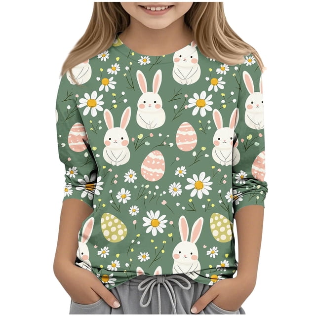 Eres Más Que una Camisa de Puntuación de Prueba Linda Impresión de Pascua 3/4 Manga Cuello Redondo para Niños, Camisas de Manga Larga de Niños Suaves Tamaño 12-14 Juventud para el Ocio Diario