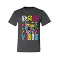 thumbnail image 3 of Rad 90's Vibes Vintage Men's Graphic T-Shirt, Heather Black, 3X-Large, 3 of 5