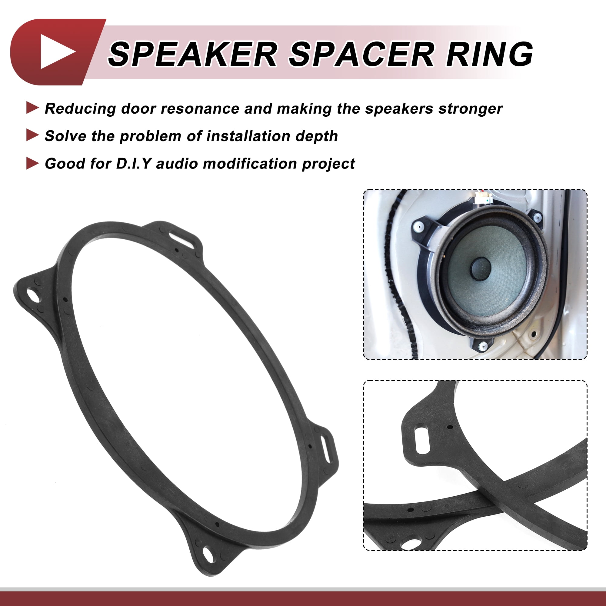 Unique Bargains 2 Pcs Audio Coaxial Speaker Spacer Ring for Toyota Corolla 2009-2013