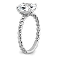 thumbnail image 6 of 14k White Gold Solitaire 3ct. Oval Twisted Band Moissanite Engagement Ring Size 8, 6 of 7