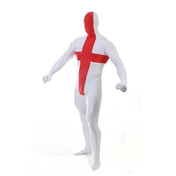 AltSkin Full Body Spandex/Lycra Suit - World Flag Design - ENGLAND - Large