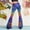 1 Multicolor, variant on Women Tie-Dyed High Waist Flare Wide Leg Chic Trousers Bell Bottom Yoga Pants Flare Leggings Flare Jeans For Pockets Pink XL
