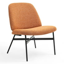 Belhonor Orange Fabric Accent Chair with Black Metal Legs