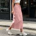 thumbnail image 5 of STETMN Women's Cargo Midi Skirt, Summer Casual Ankle Length Drawstring Waist Skirt with Multi Pockets for Streetwear, 5 of 8