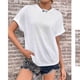 thumbnail image 2 of Mujeres Casual Manga Corta Color Sólido Jersey Suelto Blusa Camiseta Tops OAVQHLG3B Store  lin121212, 2 of 4