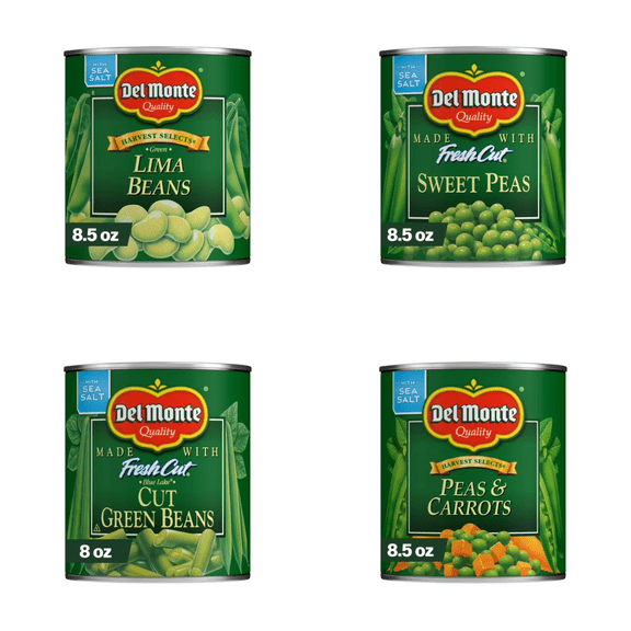 Del Monte Pantry Vegetables 8.5 oz Cans, 8 Count Variety Pack