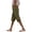 Green, variant on Gunia Linen Blend Pants For Women Capri Pants Capris Beach Cropped Trousers Drawstring Side Split Casual Ladies Pant Vacation Summer Pants