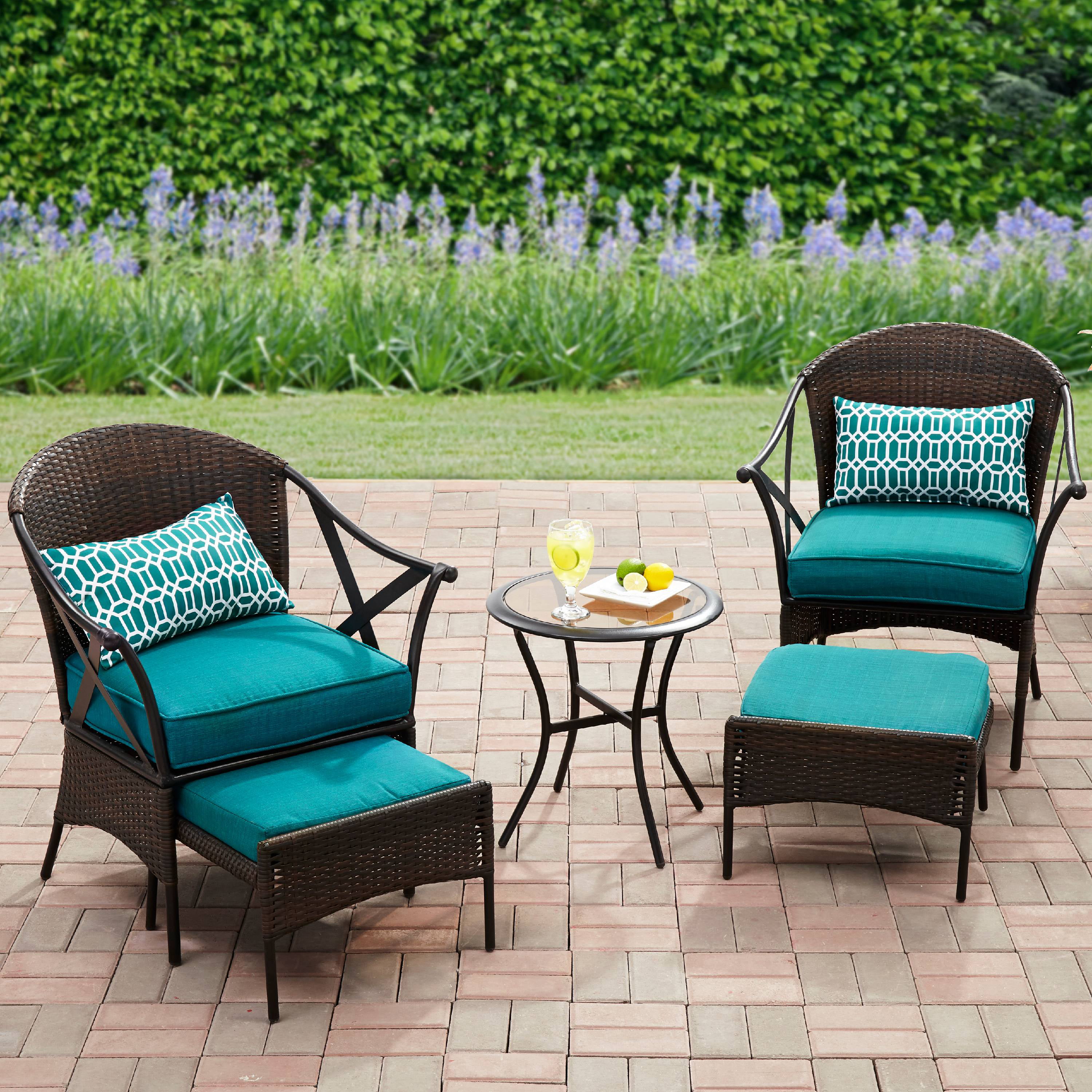 Outdoor Furniture Set 5pc Deck Patio Garden Table Teal Cushioned