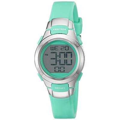 Armitron Sport Women's 45/7012TEL Digital Chronograph Teal Resin Strap Watch