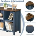 thumbnail image 5 of Killeryuki 8 Cube Book Shelf, Farmhouse Wood Long Storage Organizer Bookcase,62"Horizontal Navy Blue Console Closet Bookshelf, Hallway TV Stand for Entryway, Display Cabinet Book Case for Living Room, 5 of 9