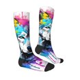 thumbnail image 3 of Vsdgher Cool Colorful Wolf Print Thigh High Socks Extra Long Stretchy Sock Women Over Knee High Opaque Stocking Daily Wear, 3 of 5