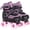 Pink, variant on MammyGol Adjustable Roller Skates for Kids Teens, Illuminating Wheels Roller Quad Skates with Checkerboard Design for Boys Girls Blue Size 1 2 3 4