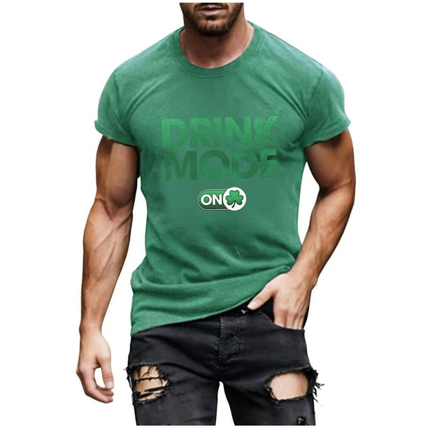 Tops para hombre, blusas y camisas de cuello redondo y manga corta para hombre. Camiseta informal de cuello redondo estampada de moda para hombre. Camisa de manga corta. Blusa para hombre.