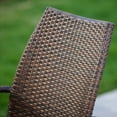thumbnail image 3 of GDF Studio Patterson Outdoor Wicker Stacking Dining Chairs, Set of 2, Multibrown, 3 of 9
