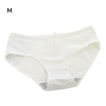 thumbnail image 4 of Ropa interior de mujer Minnieouse Calzoncillos de algodón transpirable Color sólido Bragas de cintura media sin costuras Blanco METRO, 4 of 6