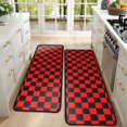 thumbnail image 4 of Kitchen Rugs Sets Of 2,Red and Black Checkered Pattern Anti Fatigue Kitchen Mat Rugs Non Slip Washable,Decorative Kitchen Floor Mats for Kitchen,Sink,Laundry,17"x47"+17"x47", 4 of 5