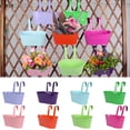 thumbnail image 4 of Harpi Flower Pots Outdoor Clearance, Hanging Flower Pot, 9.8 Inch Metal Iron Wall Flower Pot Indoor and Outdoor, Used for Fence, Balcony, Garden, Home Decoration with Detachable Hooks, 4 of 5