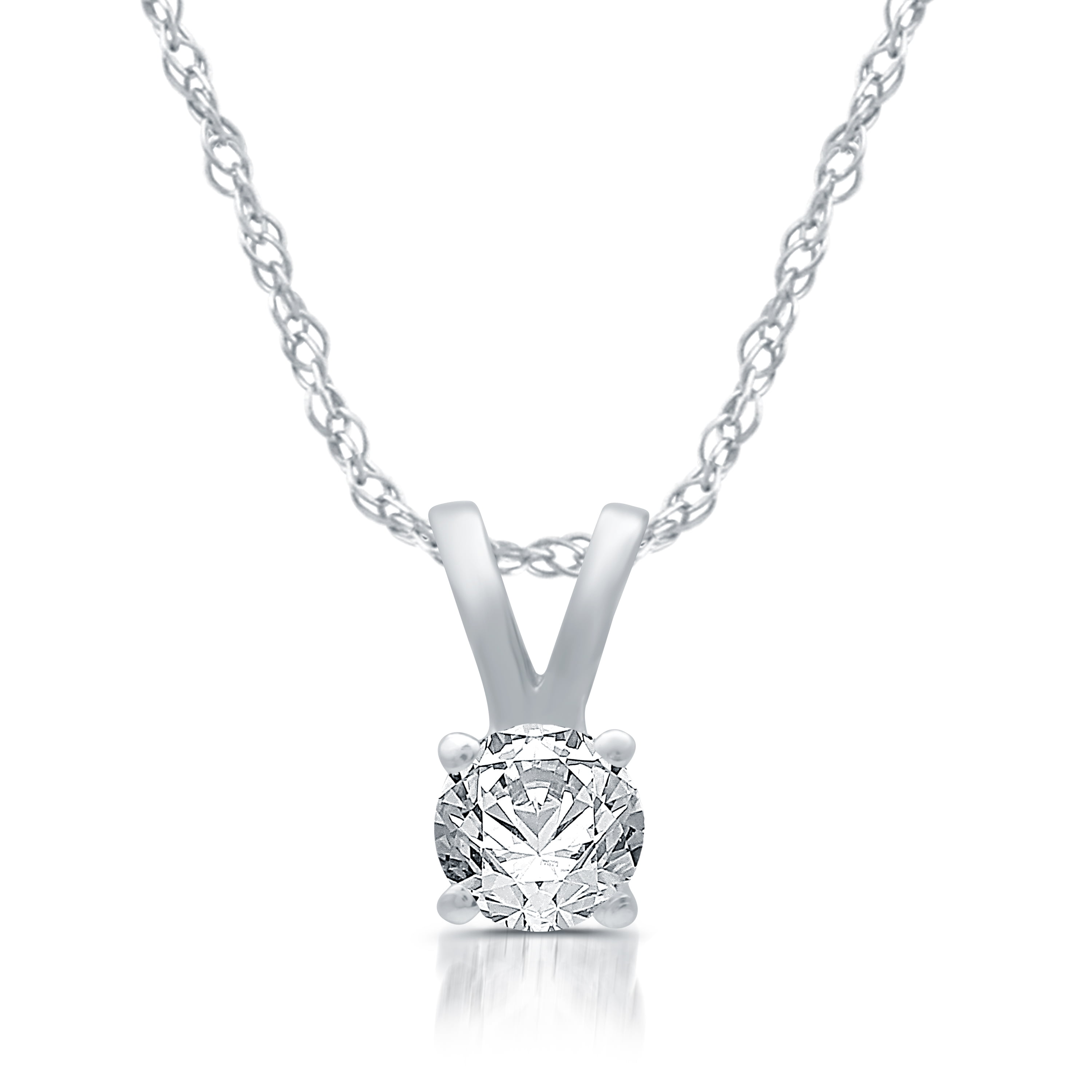Brilliance Fine Jewelry 14Kt White Gold 1/4 Carat Diamond Solitaire Pendant Necklace Walmart