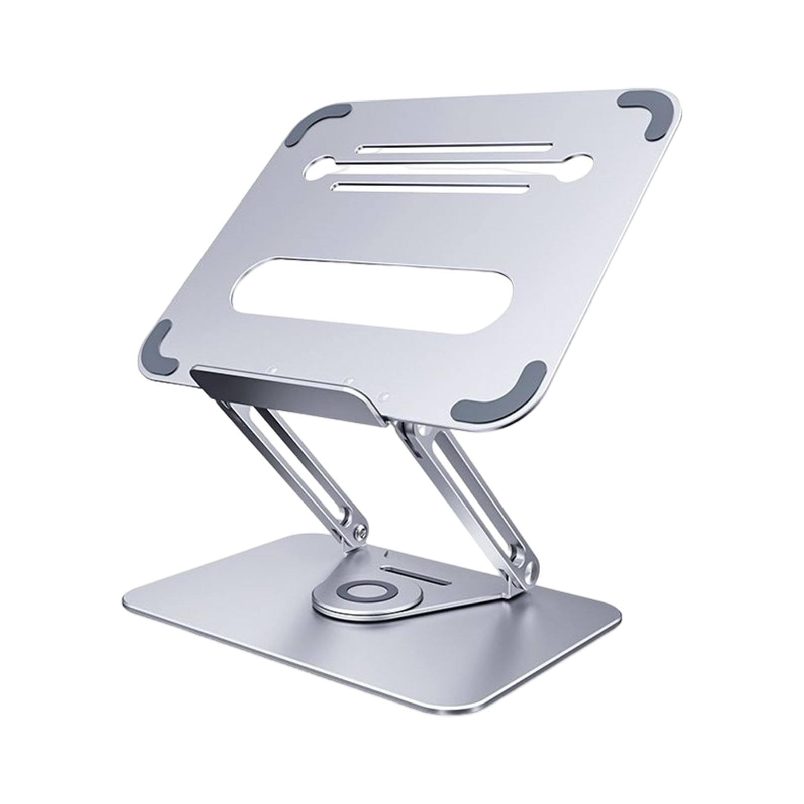 LeeQinersw Laptop Stand for Desk, Adjustable Height Laptop Riser Stand 360 Degree Rotatable Argent