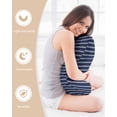 thumbnail image 4 of Navy Blue Striped Pillow Cases King Size Set of 2, Smooth Satin Pillowcase for Hair and Skin, Navy Blue White Farmhouse Stripes Decorative Cooling Bed Pillow Covers with Zipper, 20x36 Inches, 4 of 5