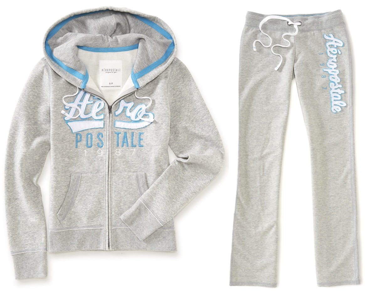 Aeropostale Women's Hoodie and Sweat Pants Set Script Logo Jogging Suit ...