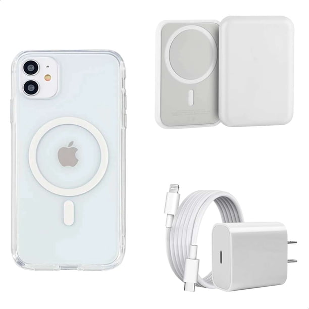 YUWY Kit Accesorios Compatibles Con MagSafe Para iPhone 12 Antigolpes Combo de Funda Batería y Cargador Para iPhone 12 Kit Accesorios Regalo Para iPhone