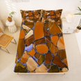 thumbnail image 4 of Manfei Terrazzo Tile Queen Sheets, Abstract Stone Mosaic Queen Sheet Sets, Brown Violet, 4 Pieces, 1 Flat Sheet, 1 Fitted Sheet and 2 Pillowcases, 4 of 6