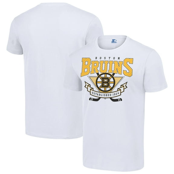 Men's Starter White Boston Bruins Team Logo Graphic T-Shirt