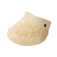 thumbnail image 2 of Sombrero de paja para mujer con visera de sol para verano – sombrero de playa de ala ancha, visera de golf plegable enrollable con protección UV, tapa abierta ajustable, 2 of 6