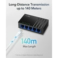 thumbnail image 4 of FLINT - Gs105D 5 Port Gigabit Ethernet Switch Desktop Ethernet Splitter Plastic Case, 4 of 6