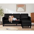 thumbnail image 7 of Haverchair L Shaped Leather Sectional Sofa with Chaise for Small Space,Living Rooms Convertible Couch,Modern Modular Furniture Sets Suitable for Home,Apartments,Dorm,Bonus Room,Black Leather, 7 of 7