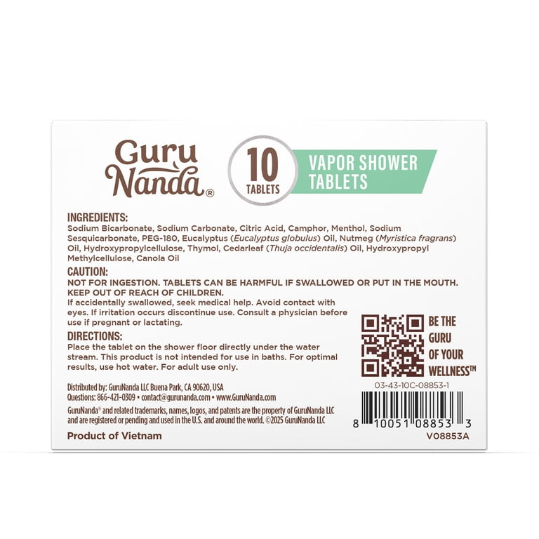 GuruNanda Eucalyptus Vapor Shower Tablets, 10 Wrapped photo 8