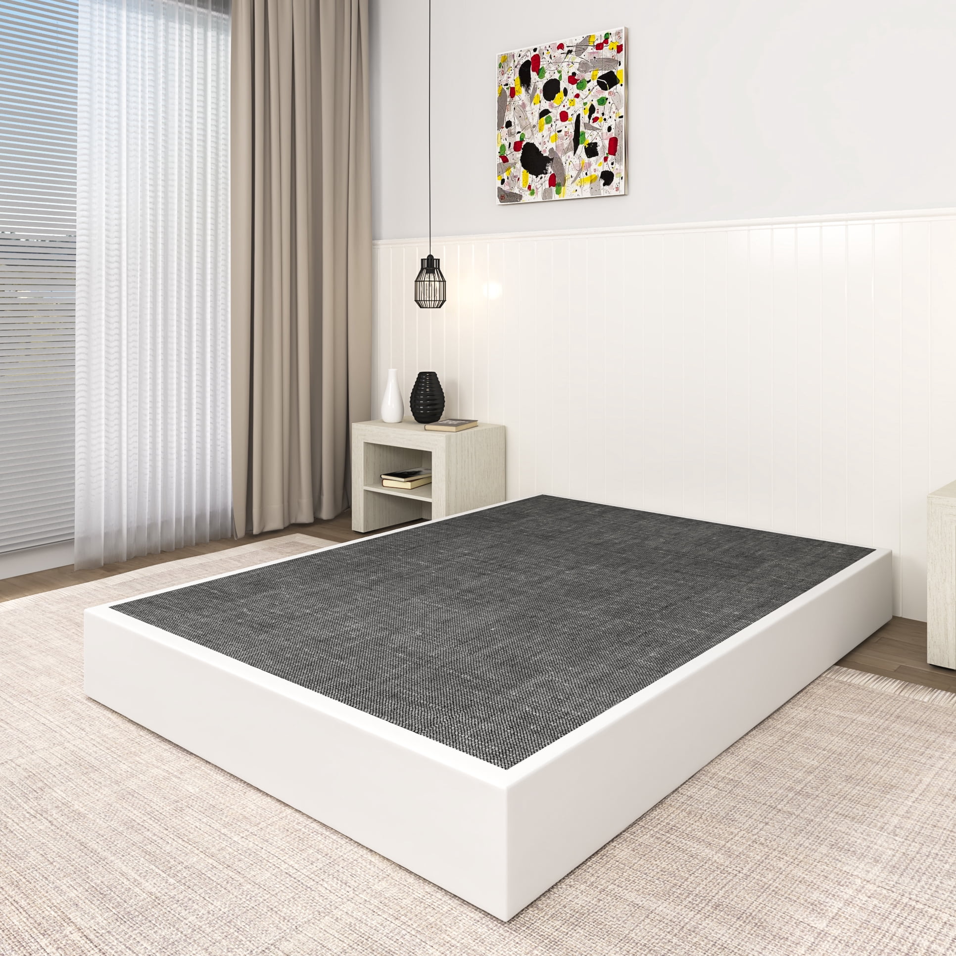 NULS Queen Box Springs 9 Inch, Heavy Duty Metal Frame Mattress Foundation with Easy Clean Cover, Noise Free, Easy Assembly