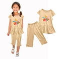 thumbnail image 6 of Piuwrlz Boys Girls Short Sets Kids Summer Outfit Set Printed Round Neck Tight T-Shirt and Shorts Set Khaki Size 5 Years, 6 of 6
