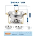 thumbnail image 3 of Gaderth Round Chafing Dishes For Buffet 4pcs/2pcs, 5qt Chafing Dishes Buffet Set Gold, Catering Food Warmer Serving Buffet Set For Parties Buffets, Stainless Steel Warming Trays For Thanksgiving, 3 of 7