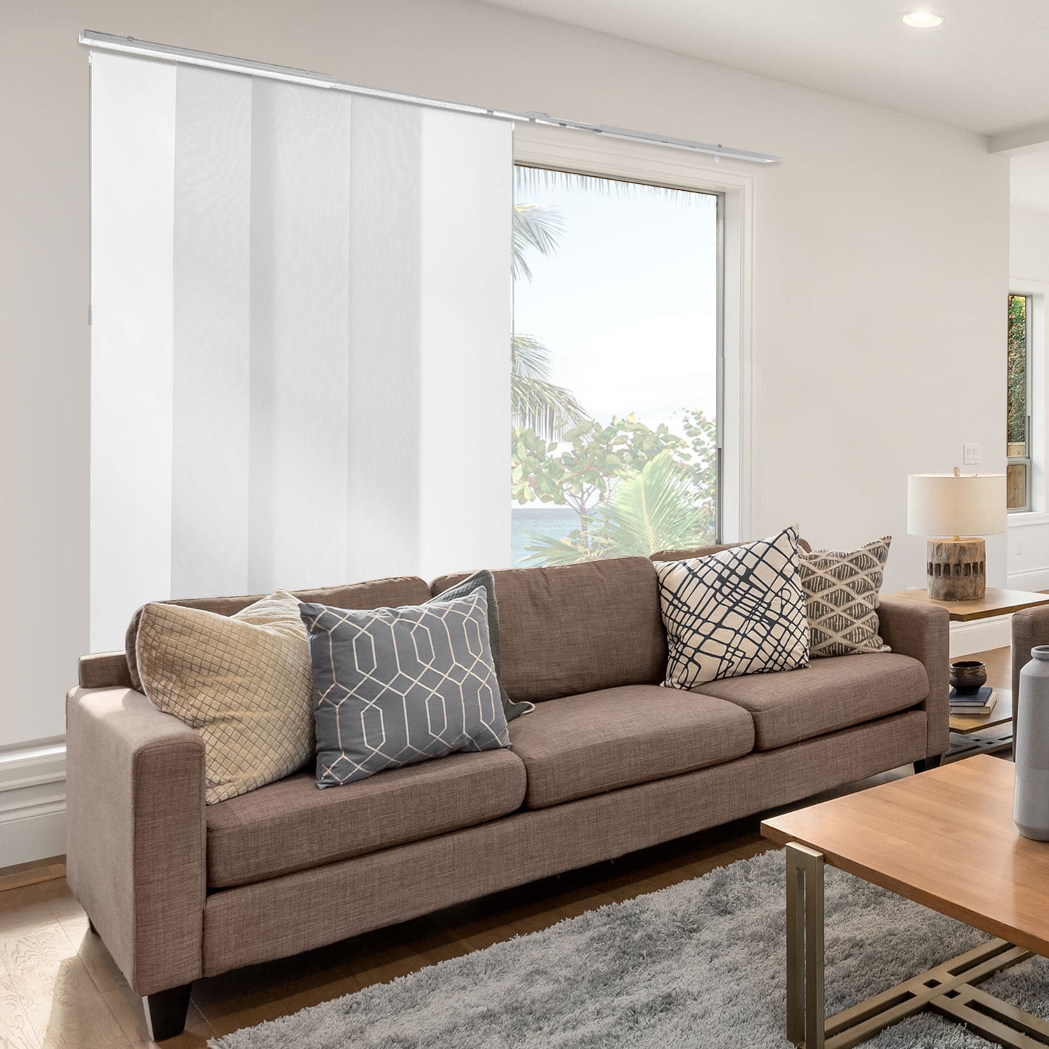 CHICOLOGY QUAD RAIL SLIDING PANEL Brunch White (Light Filtering) W:46-86 x H:Up-to 96 inches