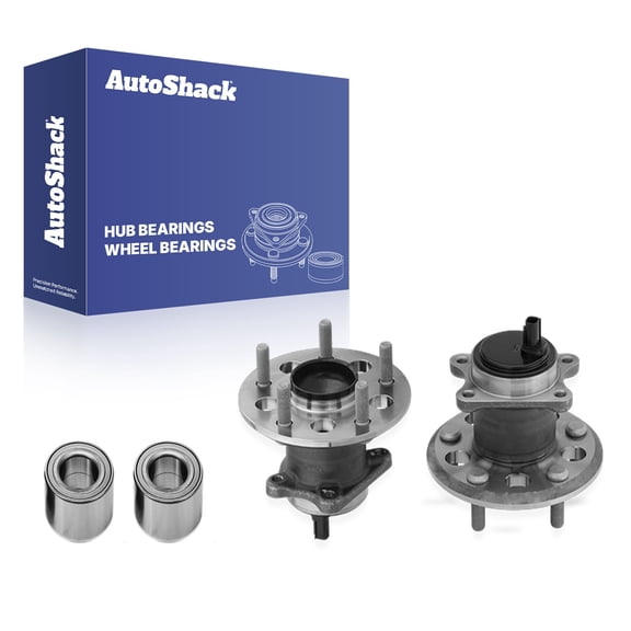 AutoShack Rear Wheel Hub Bearing Assemblies with ABS   Front Wheel Bearings Replacement for 2012-2017 Toyota Camry 2013-2018 Toyota Avalon 4-PC Kit