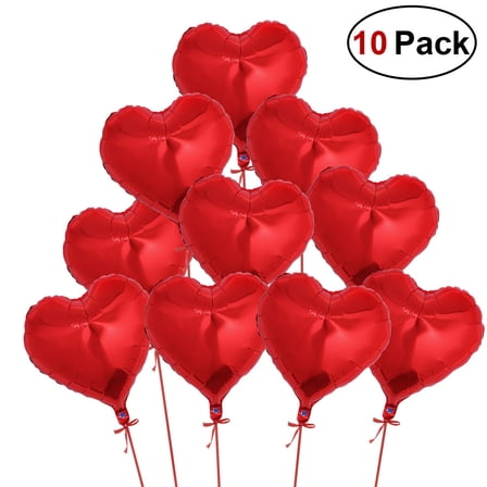 DEMACRIO 10Pcs Red Heart Shape Foil Balloon Valentine Day Love Aluminum Party Decorations