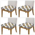 thumbnail image 2 of Gukieu plaid Pumpkin Daisy Print Square Cushion Cover, Elastic Strap Chair Protector, Suitable for Family Restaurant, Hotel Banquet Decorations-Four Pieces, 2 of 7