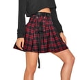thumbnail image 3 of Sngxgn Women's Basic Versatile Stretchy Flared Casual Midi Skater Skirt(Red,S), 3 of 9