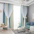 thumbnail image 3 of Labymos Decdeal 1PCS Rideaux Étoilés Style Creux Transparents Colorés Double Couche, 3 of 8