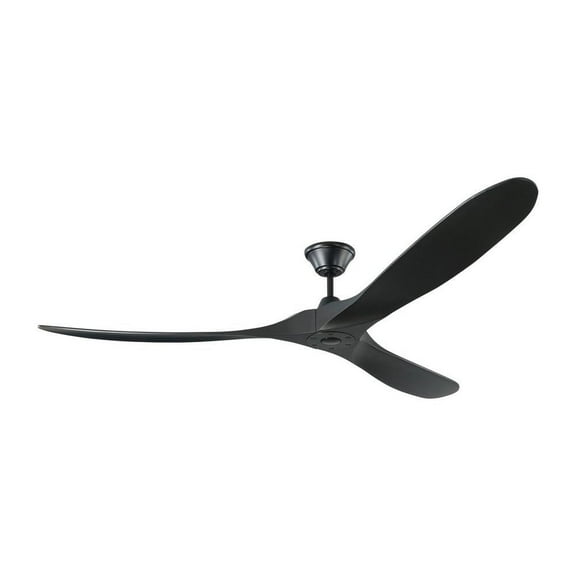 3 Blade Ceiling Fan with Handheld Control in Contemporary Style 70 inches Wide By 11.7 inches High-Matte Black Finish-Black Blade Color Bailey Street
