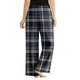 thumbnail image 4 of Pajama Pants with Drawstring Elastic Waist, Plaid Print Sleepwear, Comfortable Straight Leg Loose Lounge Pants for Women, Versatile for Home,Navy,L, 4 of 4