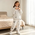 thumbnail image 5 of Cethrio Girls Winter Pajama Sets, 2 Piece Long Sleeve Thermal Soft Girls' Sleepwear White Size 10-12, 5 of 5