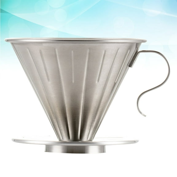 Raindrops Stainless Dripper Reusable Filter for Coffee Mug with Separate Stand 12 Cups Silver