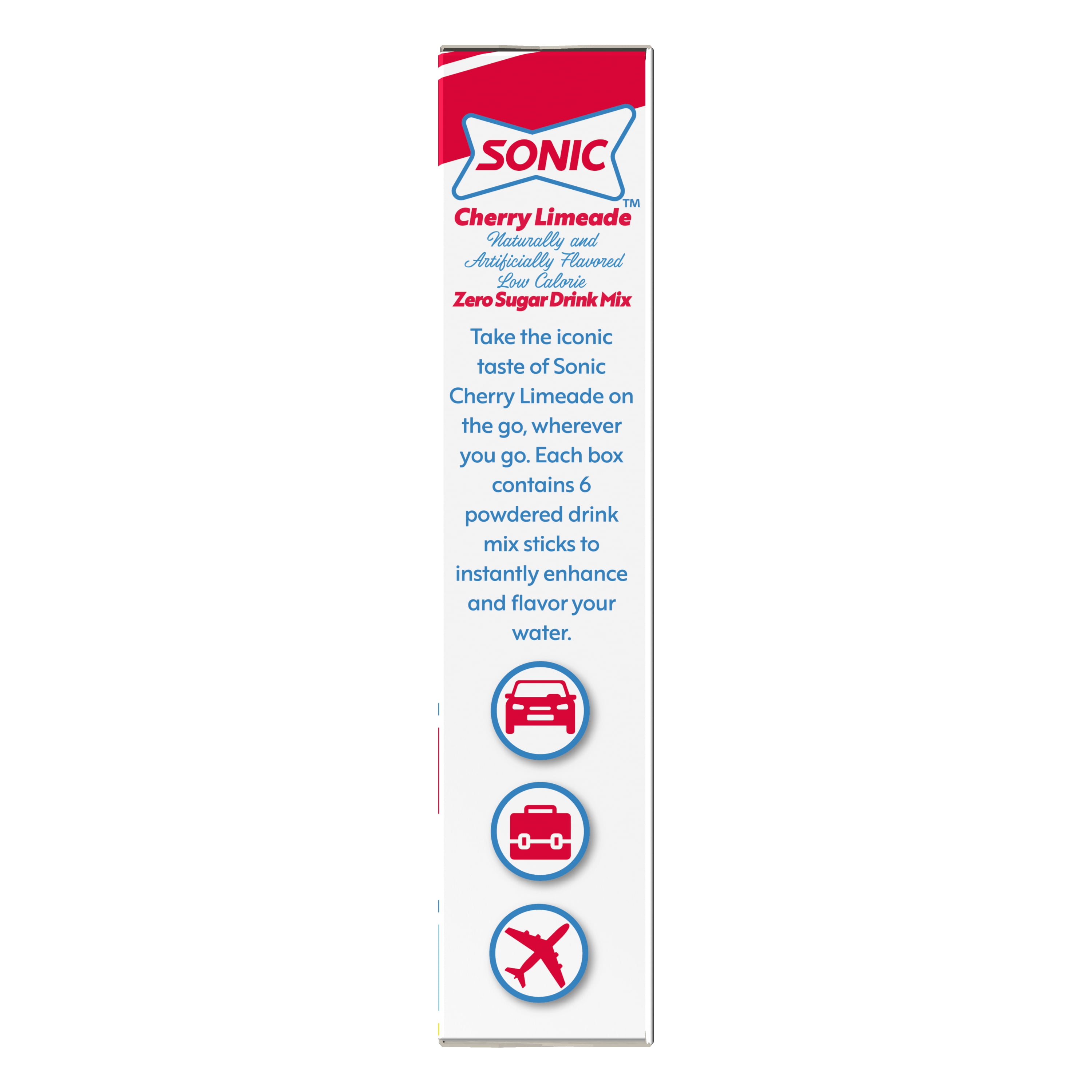 Sonic Cherry Limeade Sugar-Free Singles to Go Powdered Drink Mix, 6 Count Packets