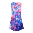 thumbnail image 3 of CCRFTGI 4th of July Dresses for Children Girls 10-12 Cute Tie Dye Mini Dress Party Patriotic Sleeveless V Neck Girls Dresses Summer Stylish Dress for Girls Sky Blue 11-12 Years, 3 of 5