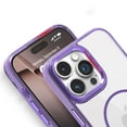 thumbnail image 4 of 2 in 1 Wallet Case for iPhone 14 Plus, Compatible with Magsafe Clear Shockproof Magnetic Phone Case with Card Holder Bumper Anti-Yellowing Protective Cover for iPhone 14 Plus,Purple, 4 of 8